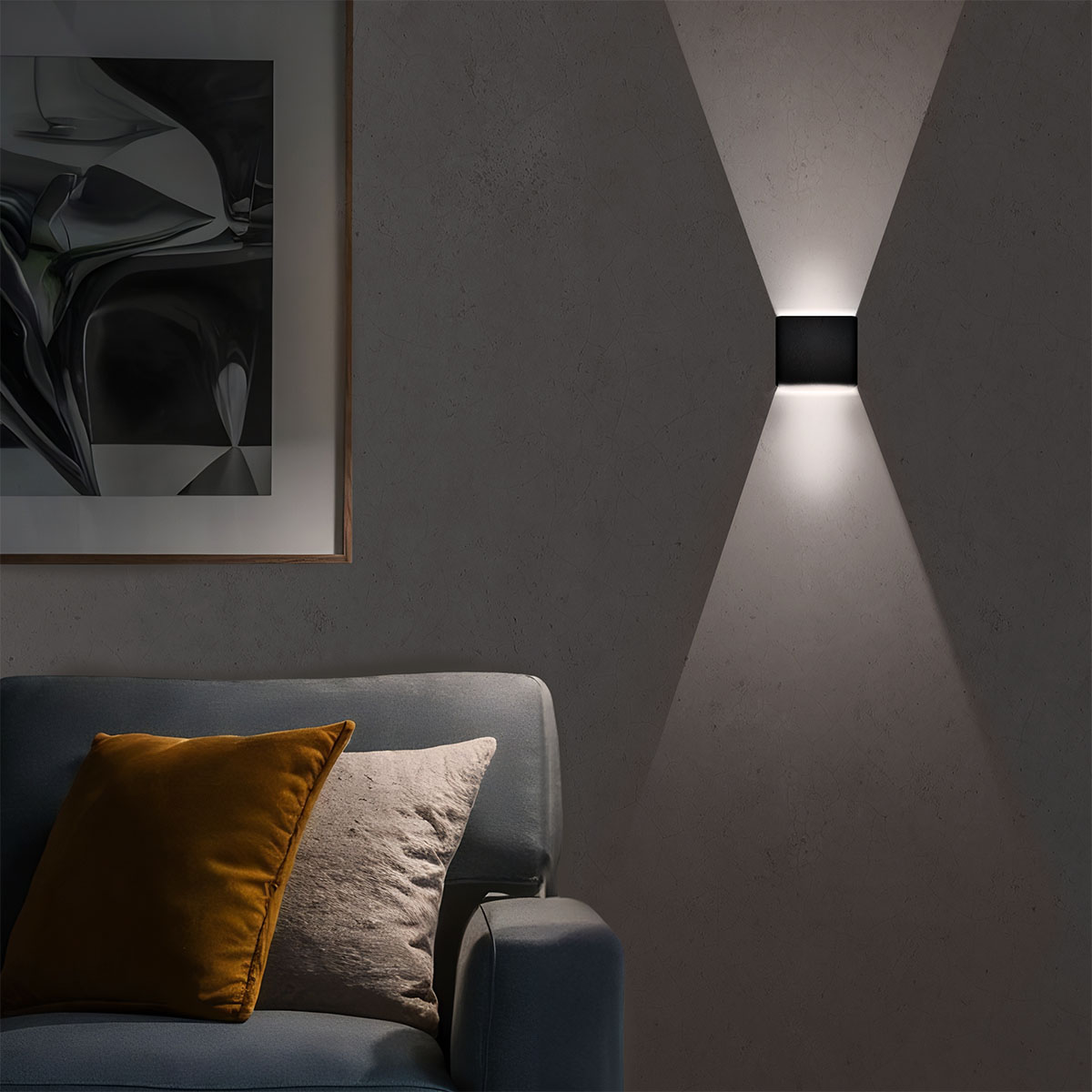 Led wandlamp - up&down - pir sensor 1 watt - 100 - lumen - wit - 2700k
