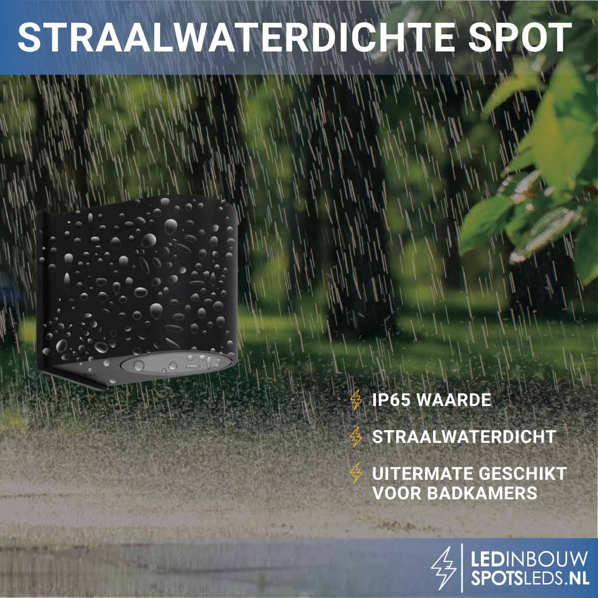 Led wandlamp Philips gu10 - down - dimbaar- zwart - 4000k