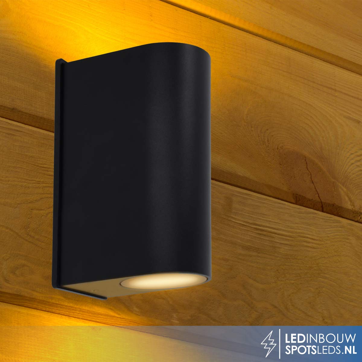 Led wandlamp Philips gu10 - up&down - dimbaar - zwart - 4000k
