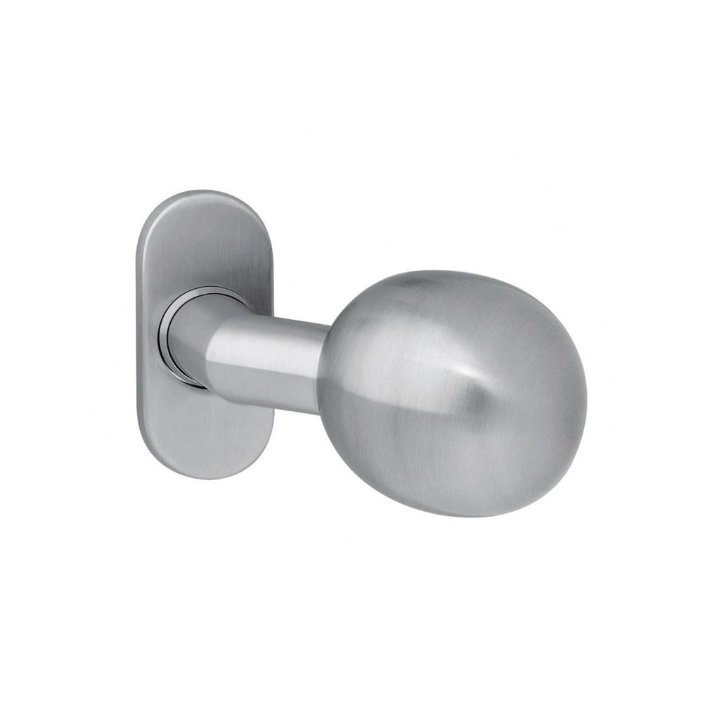 Intersteel Knop bol/schuin vast op rozet ovaal 4mm RVS