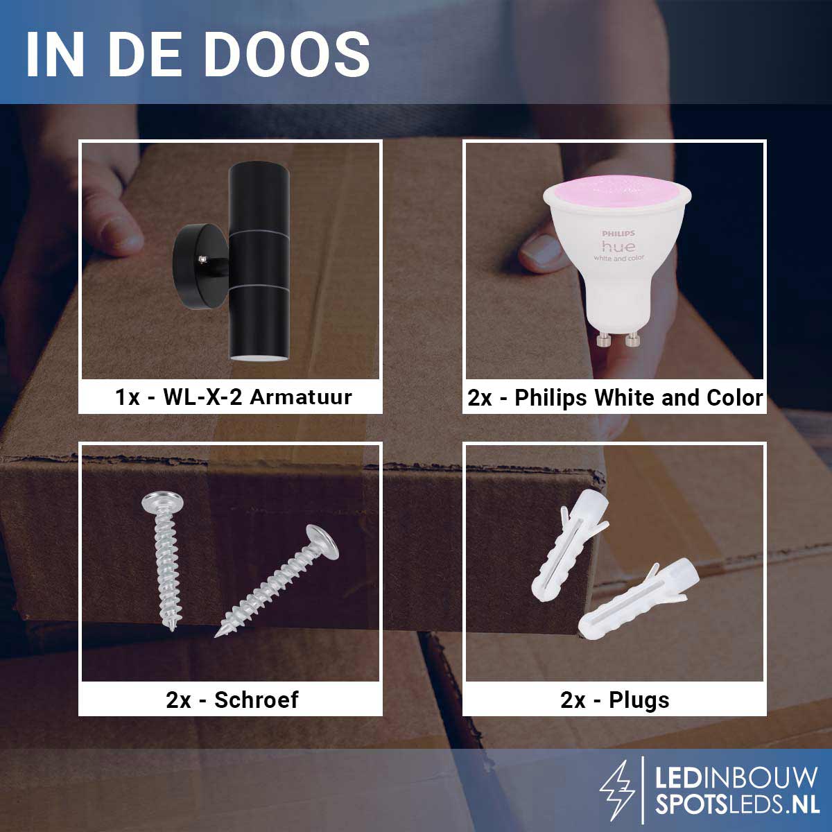 Led muurlamp - gu10 - up&down - Philips Hue white&color