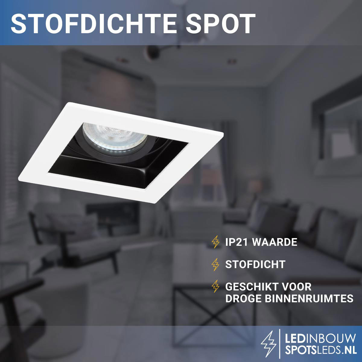 Philips inbouwspot - gu10 - Sao Paulo - dimbaar - wit - 2200-2700k - vierkant