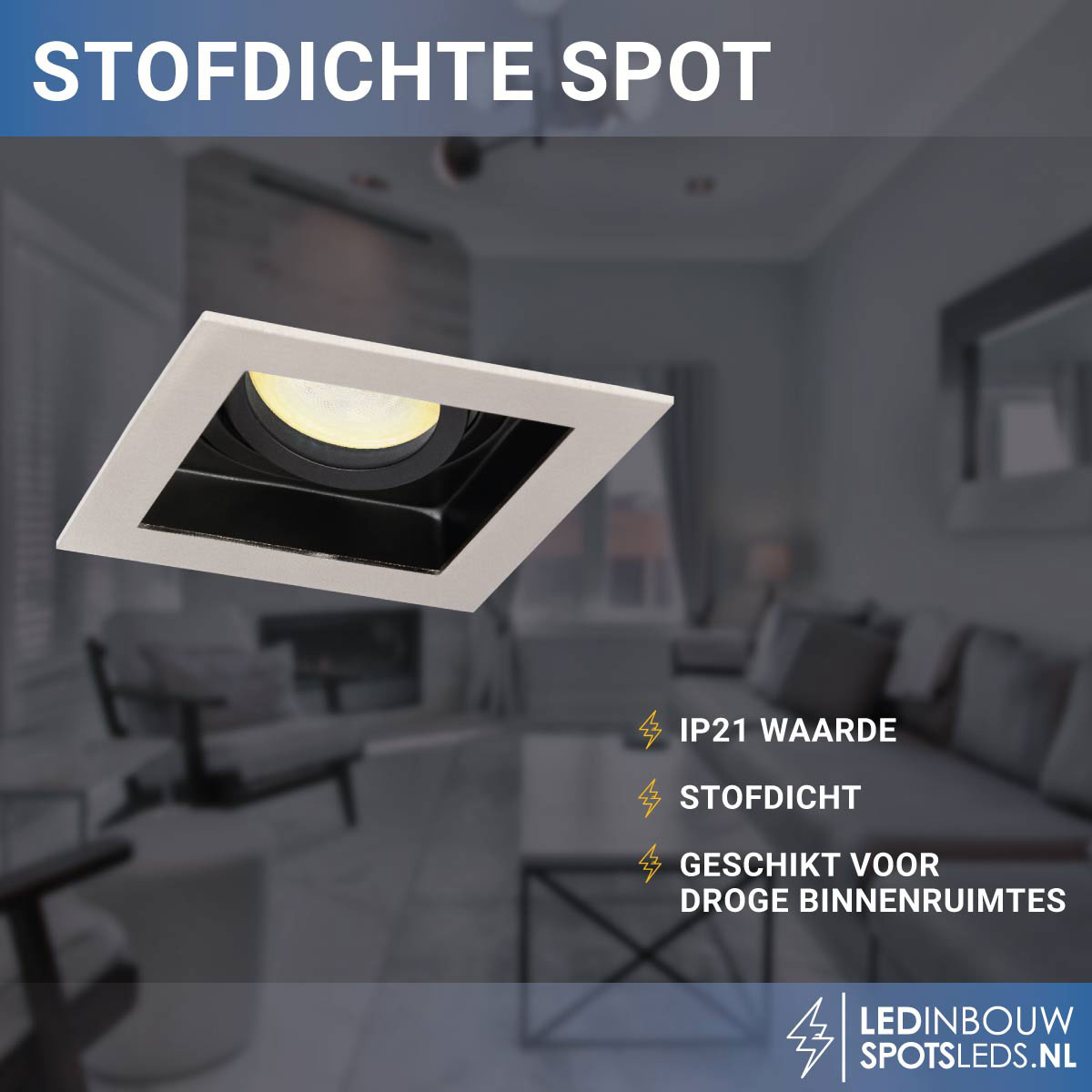Inbouwspot Sao Paulo en gu10 Philips Hue white&ambiance nikkel vierkant