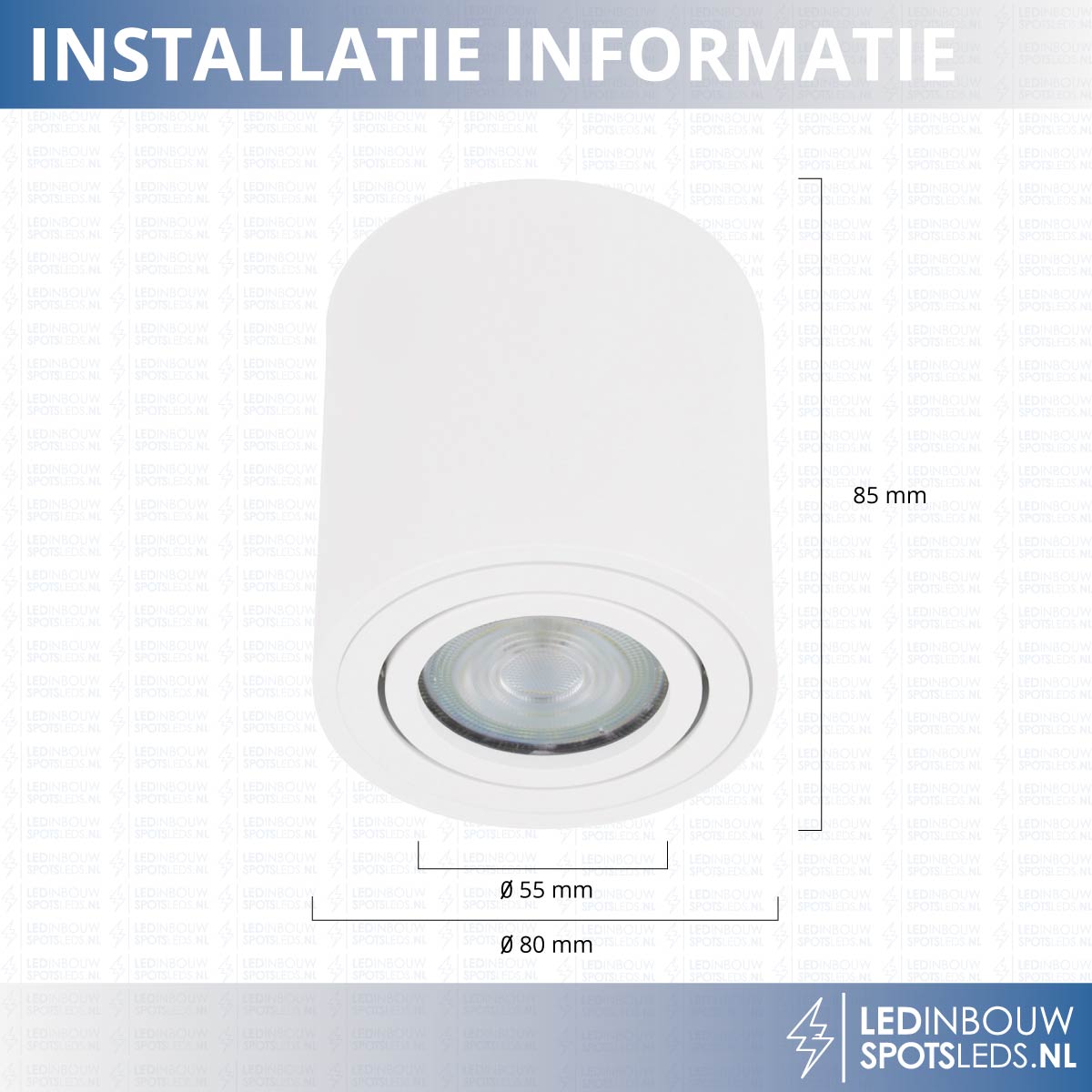 Opbouwspot Philips - gu10 - Rome - dimbaar - wit - 2700k