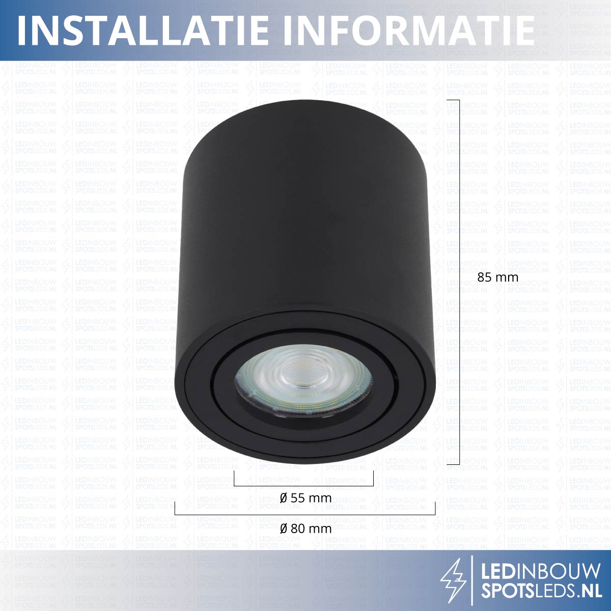 Opbouwspot Philips - gu10 - Rome - dimbaar - zwart - 2700k