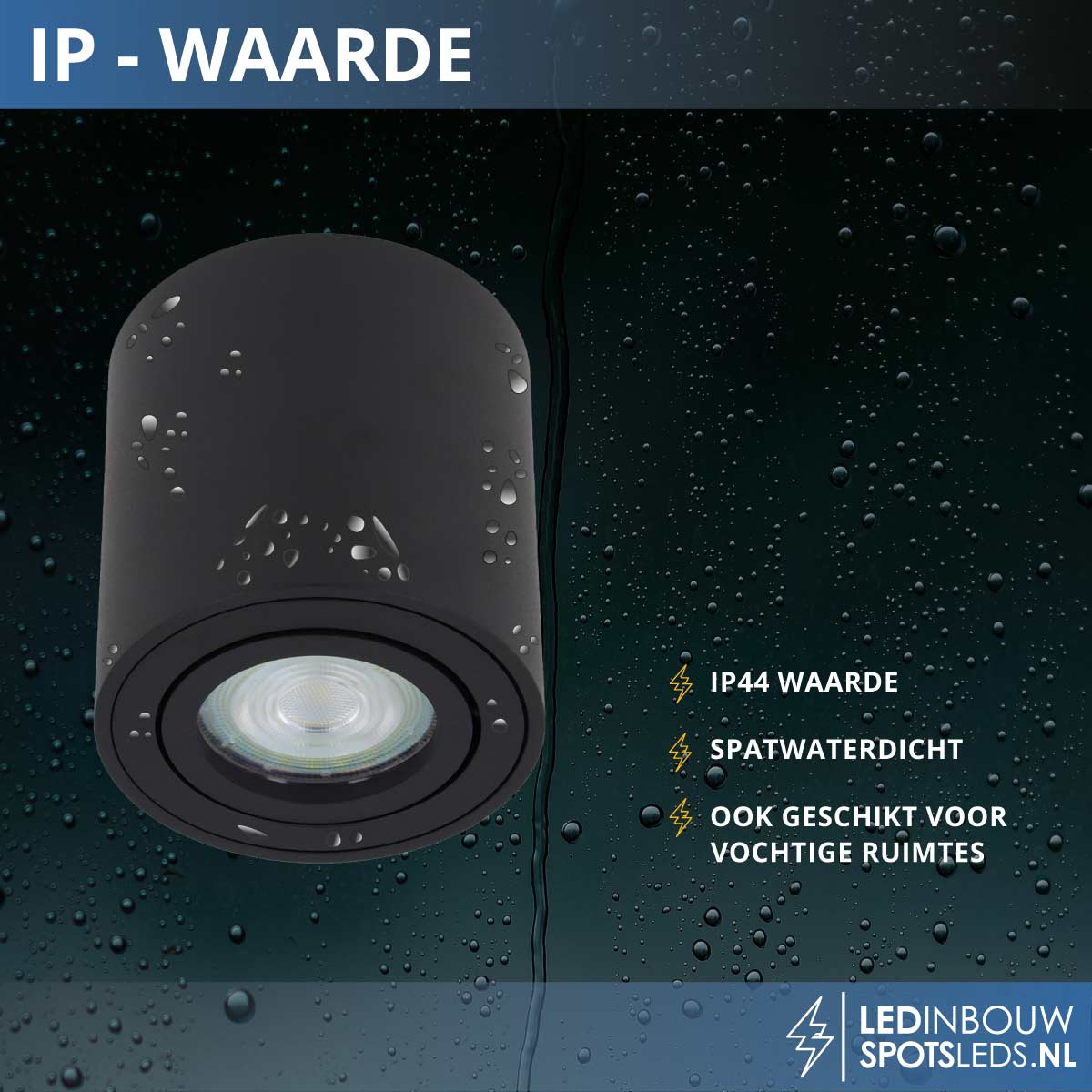 Opbouwspot Philips - gu10 - Rome - dimbaar - zwart - 2200-2700k