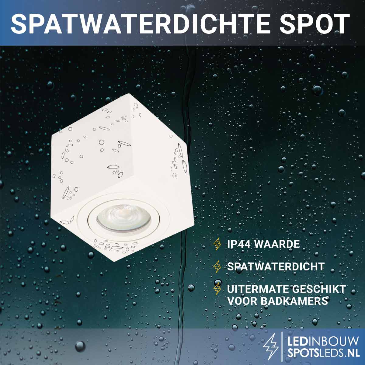 Opbouwspot Philips - gu10 - Rome - dimbaar- wit- 2700k- rechthoek