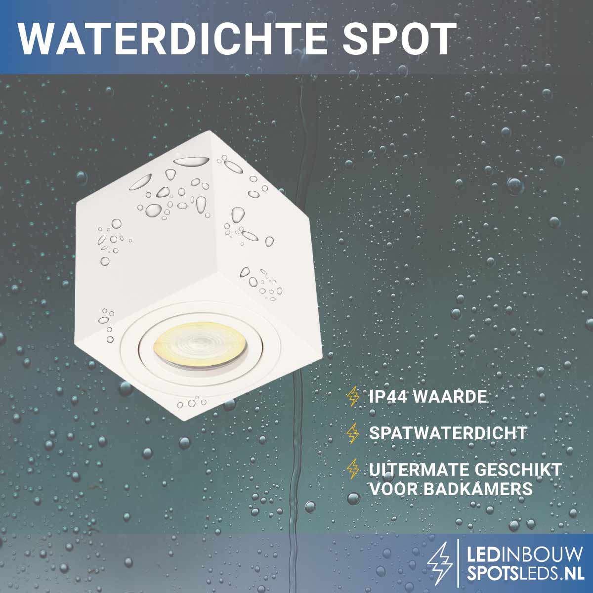 Opbouw spot Rome - met gu10 Philips Hue white&ambiance-wit - rechthoek