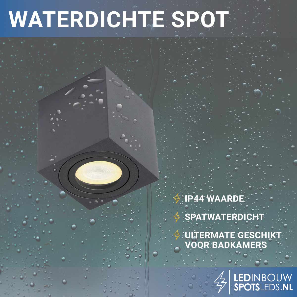 Opbouw spot Rome - met gu10 Philips Hue white&ambiance-zwart-rechth
