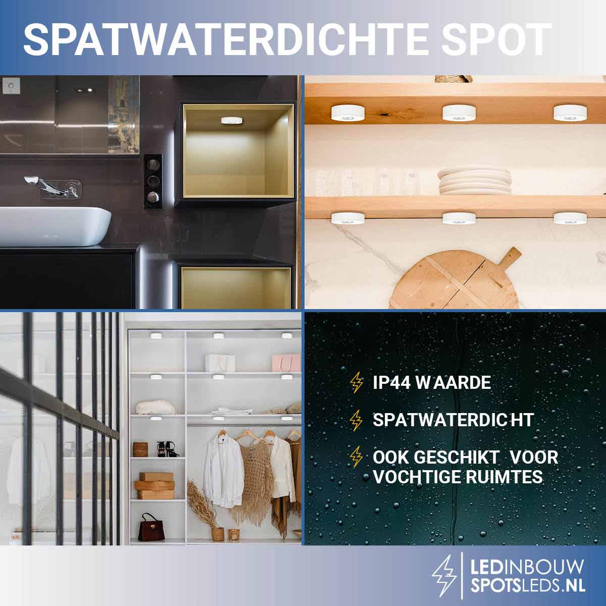 Cabinet opbouwspot dimbaar 230 volt 3 watt - 400 lumen - wit - 3000k