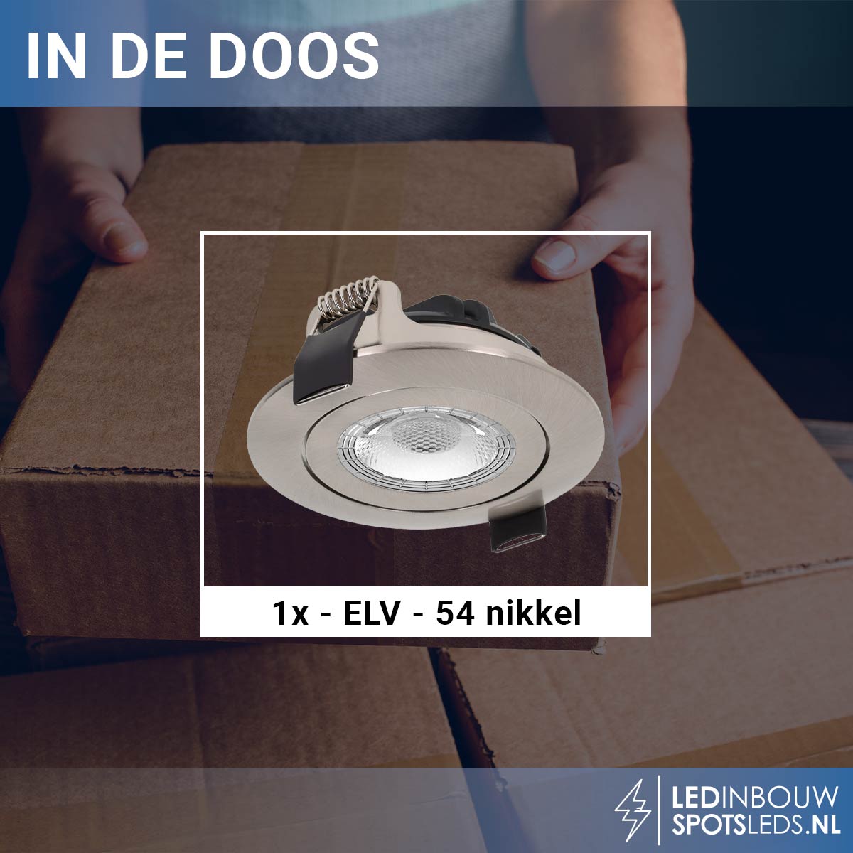 Design inbouwspot dimbaar - 230 volt 5 watt- 600 lumen- nikkel- 2700k - IP44