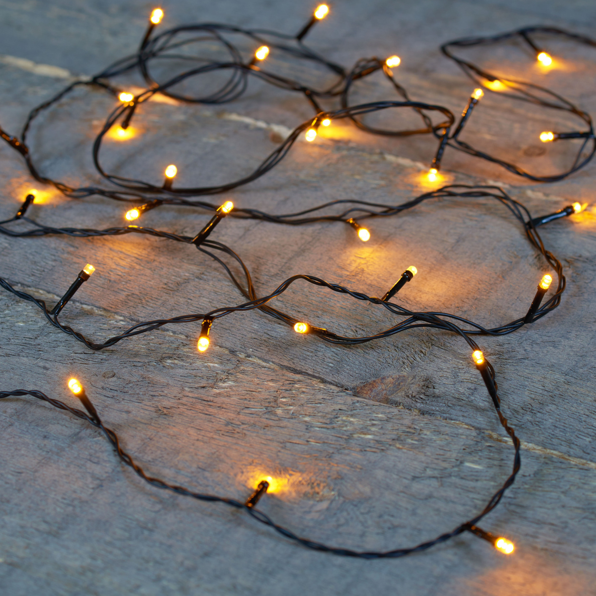 Anna's Collection Kerstverlichting Ivy - 50 led lampjes - warm wit - 375 cm - lichtsnoer -