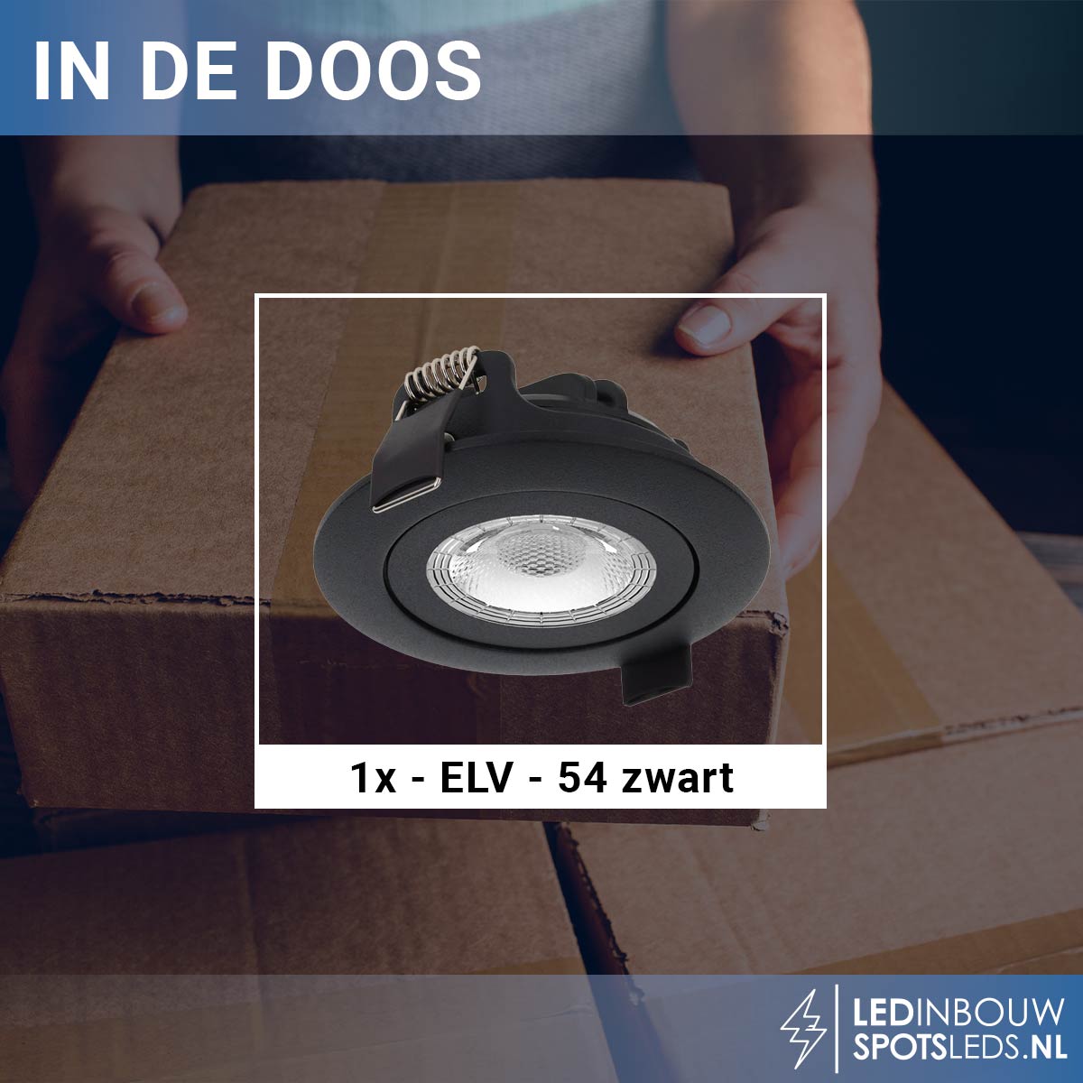 Design inbouwspot dimbaar - 230 volt 5 watt- 600 lumen- zwart - 4000k - IP65