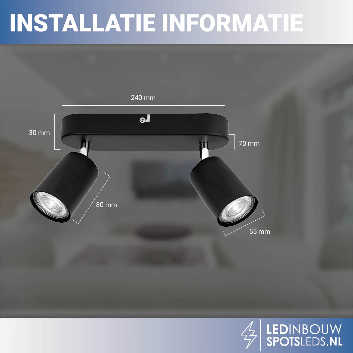2 voudig kantel-draaibare plafondspot Philips - gu10 - zwart - 2200-2700k