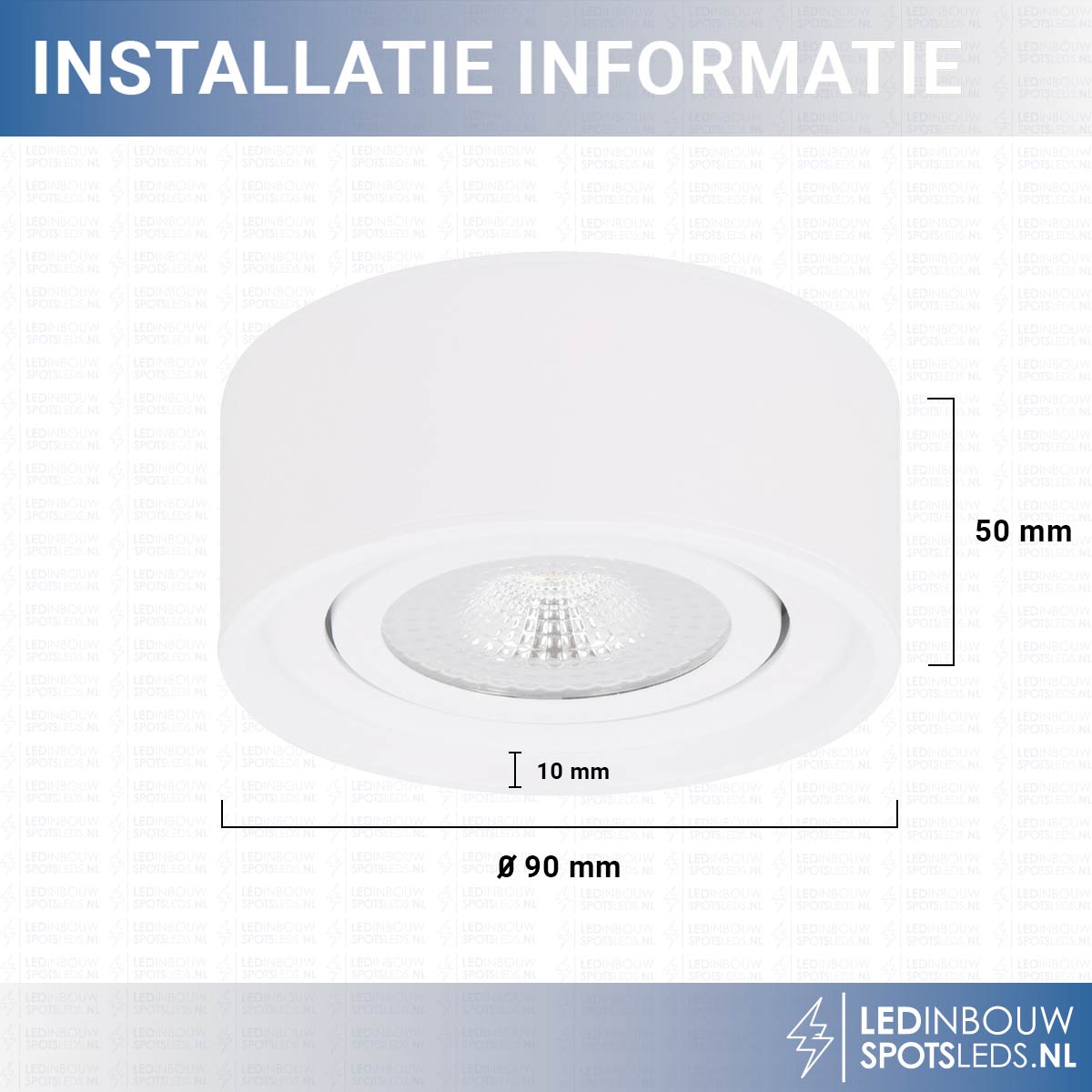 Led opbouwspot kantelbaar - dimbaar 230 volt 5 watt 510 lumen wit 2700k