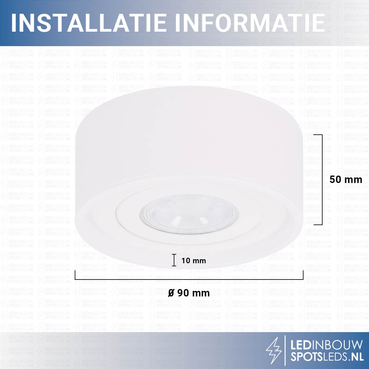 Led opbouwspot kantelbaar - dimbaar 230 volt 5 watt 570 lumen wit 3000k