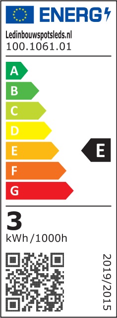 Led inbouwspotje - dimbaar - 3 watt 285 lumen - zwart - 2700k