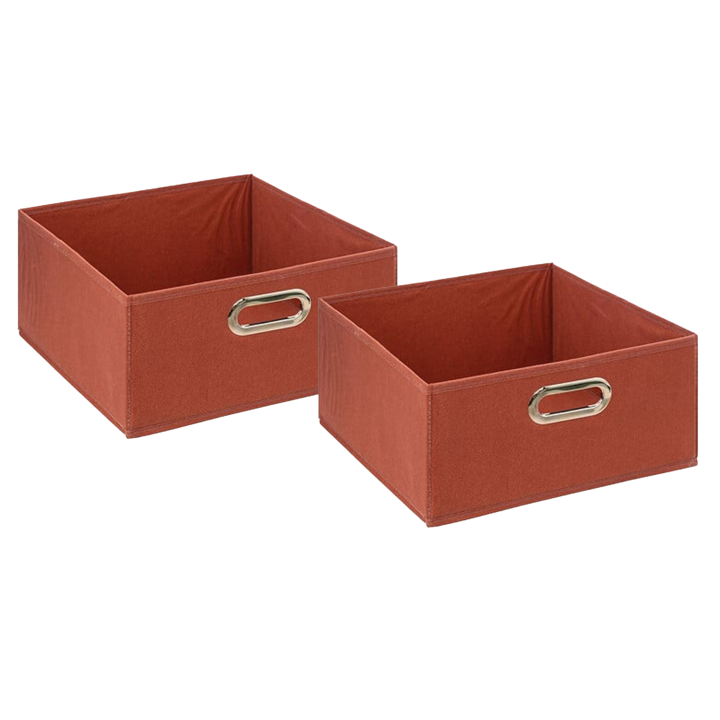 5five Opbergmand/kastmand - 2x - terracotta - linnen - 14 liter - 31 x 31 x 15 cm - Opbergbox - Vakkenkast -