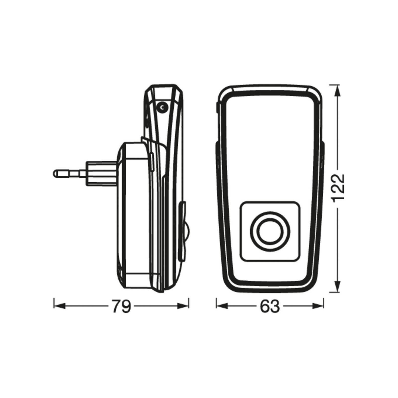 Osram LED-stopcontactnachtlampje LUNETTA TORCH wit Accu mobiel