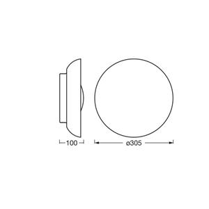 OSRAM Deckenleuchte ORBIS MILAN, holz, &Oslash; 31 cm, Metall/Glas