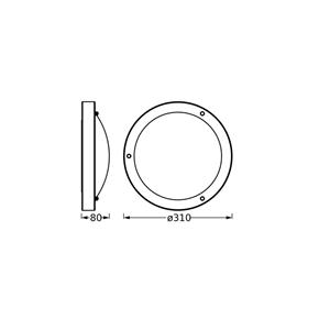 OSRAM Deckenlampe BATHROOM, schwarz &Oslash; 31 cm Metall/Glas IP44