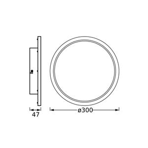 OSRAM LED-Deckenleuchte BATHROOM, schwarz, &Oslash; 30 cm, IP44 CCT