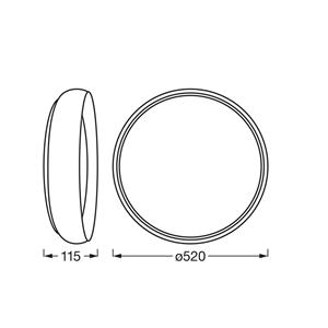OSRAM LED-Deckenlampe ORBIS LIVIA, &Oslash; 52 cm, grau, Metall dim