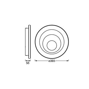 OSRAM LED-Deckenlampe ORBIS SPIRAL ROUND, &Oslash; 37 cm, wei&szlig; 38 W
