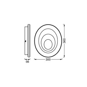 OSRAM LED-Deckenleuchte ORBIS SPIRAL OVAL, &Oslash; 36 cm wei&szlig; 27 W