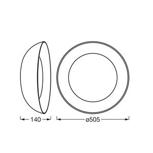 OSRAM LED-Deckenlampe ORBIS ALVA, schwarz/Holzdekor, &Oslash; 51 cm