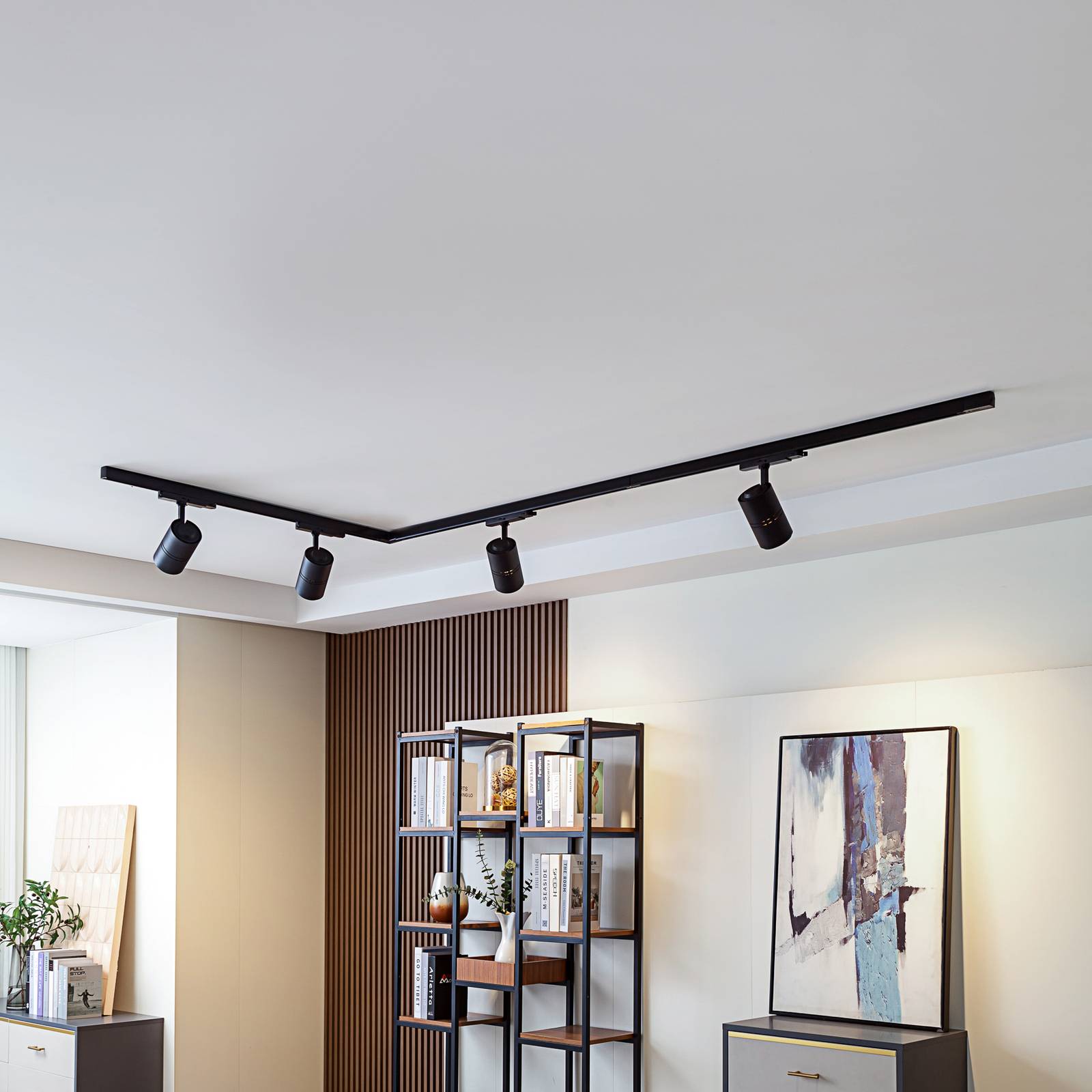 PRIOS Marny railsystem zwart 4-lamps