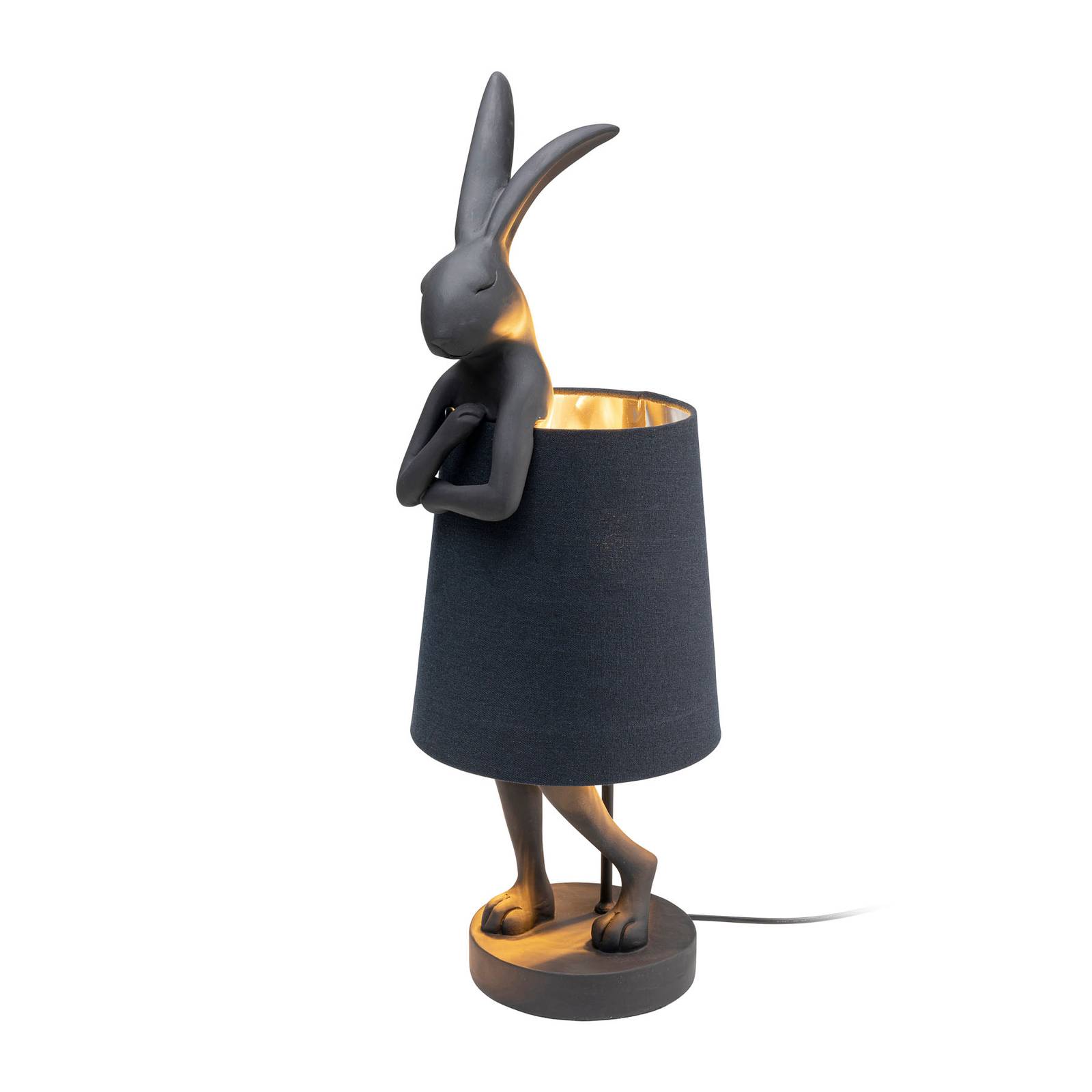 KARE Animal Rabbit tafellamp zwart/binnen zilver