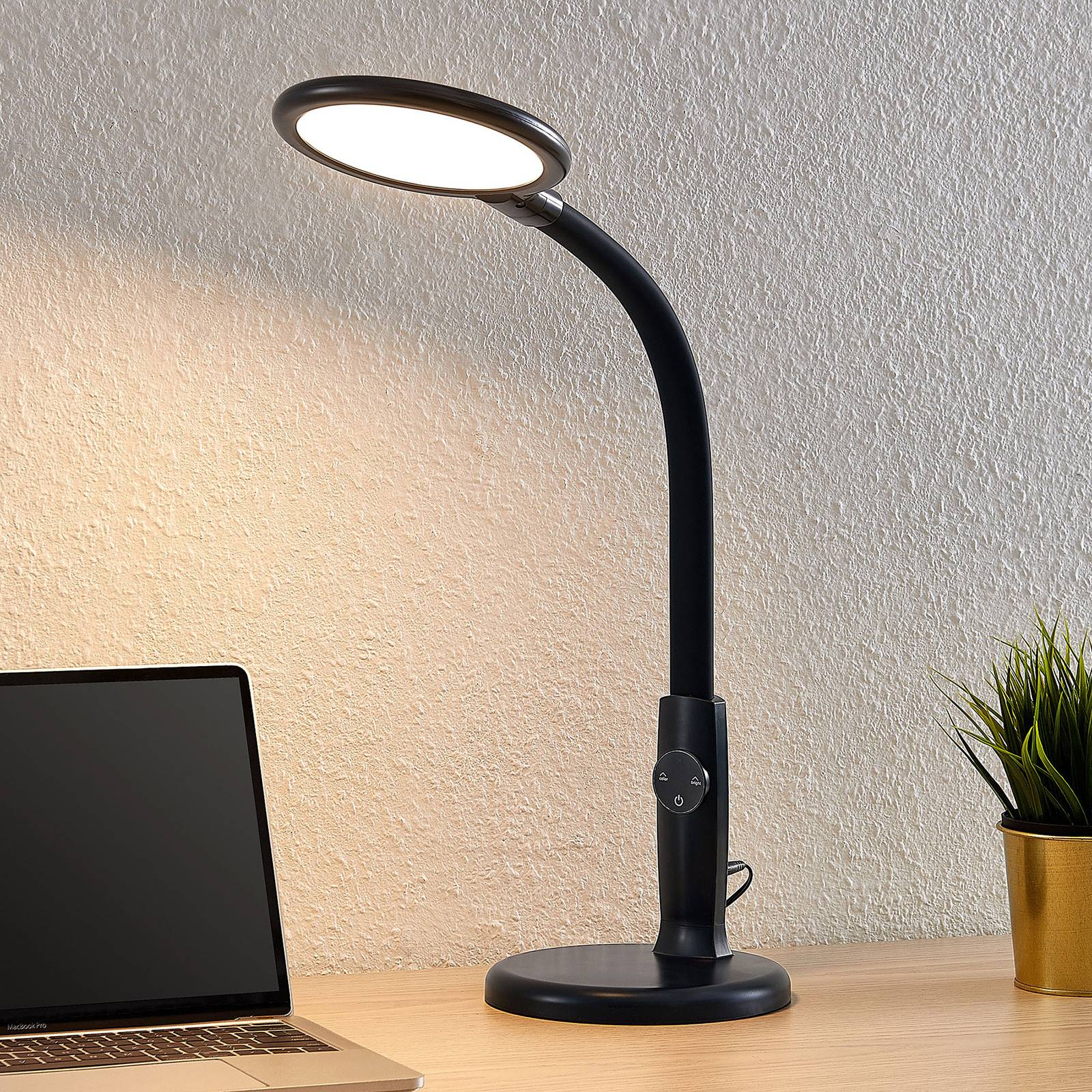 PRIOS Darium LED tafellamp, dimbaar met CCT