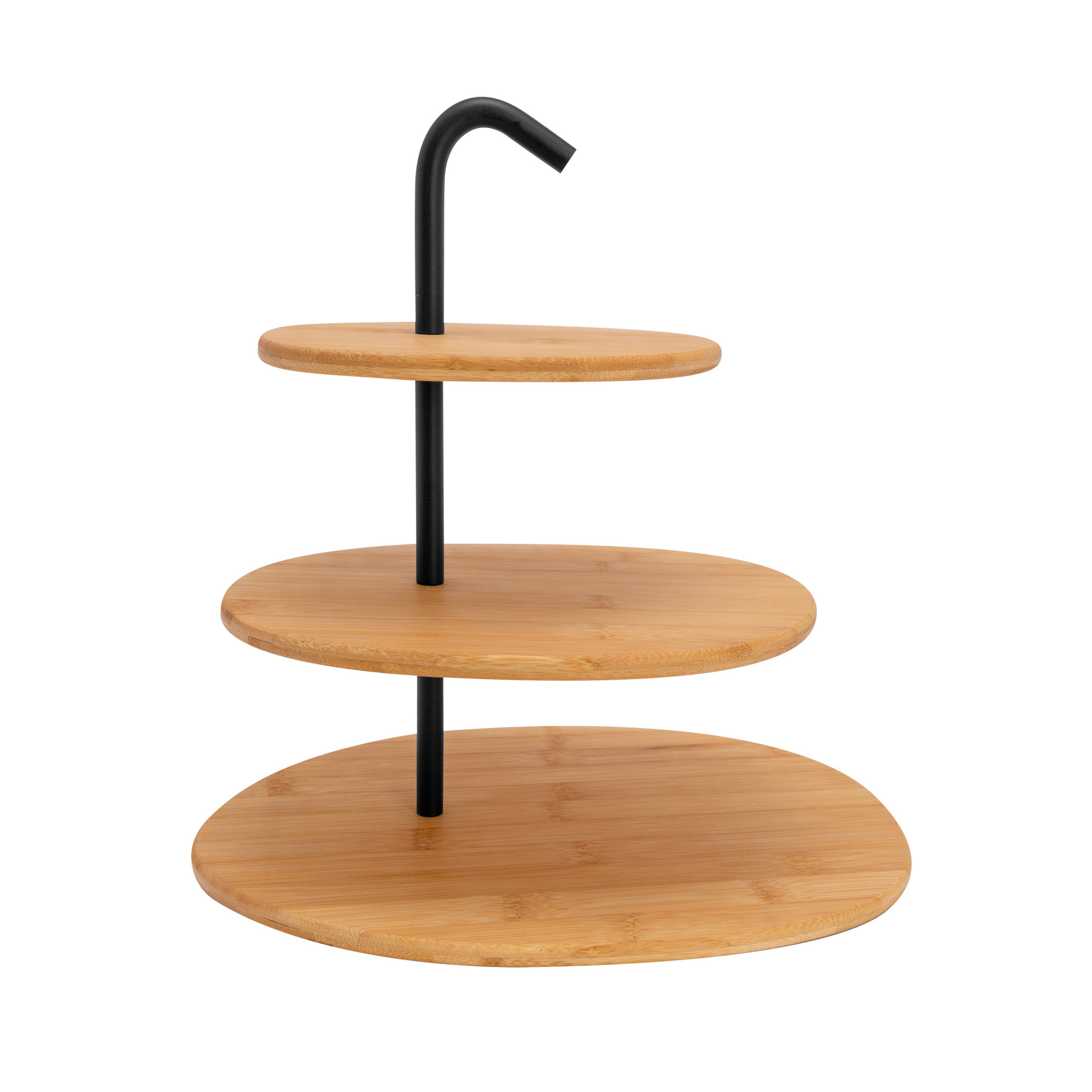 Cosy & Trendy Buffet en tafel etagere met 3 lagen - bamboe hout - 25 x 32 cm - hapjes serveren -