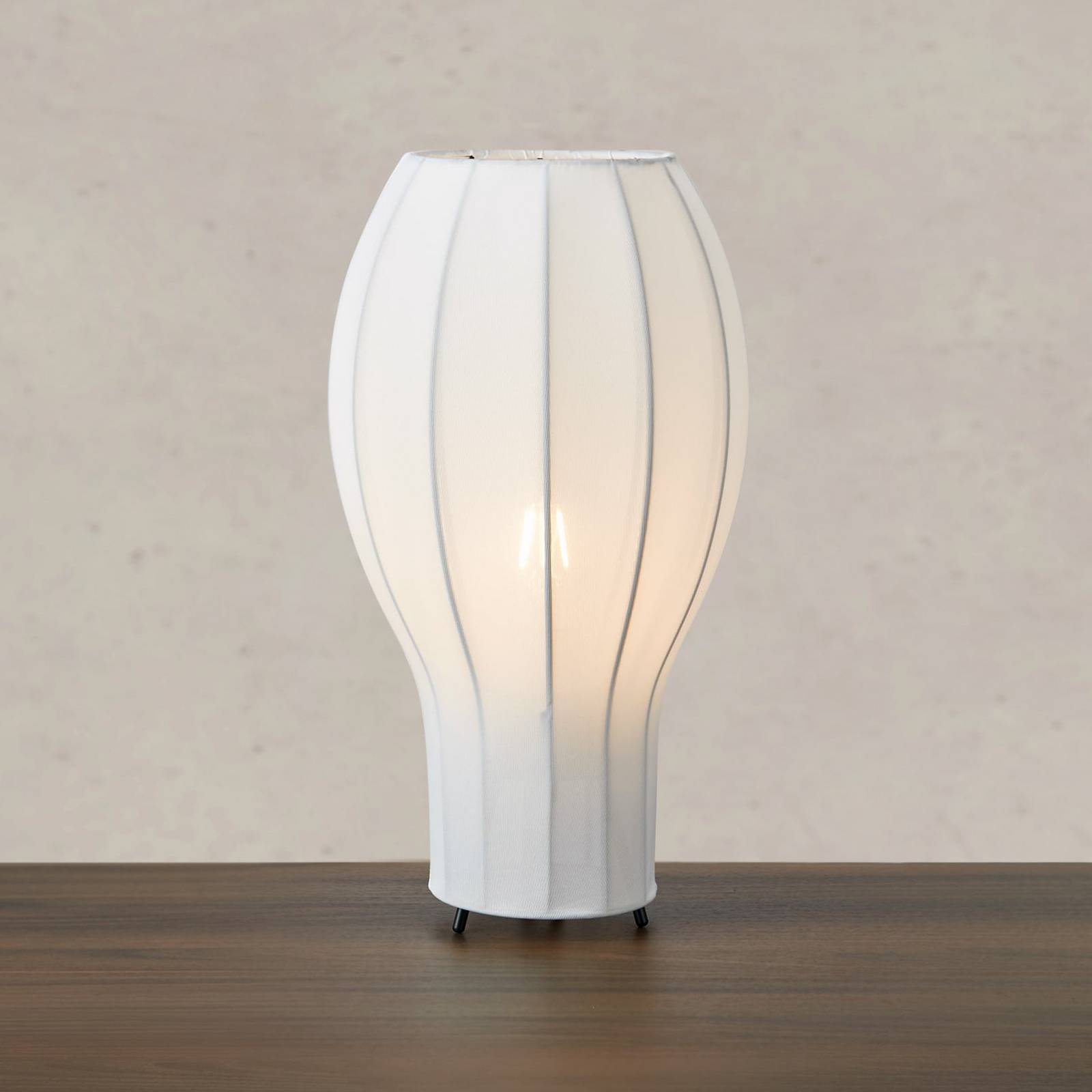 Markslöjd Tafellamp Hikari, Ø 22 cm, wit/zwart, stof/metaal