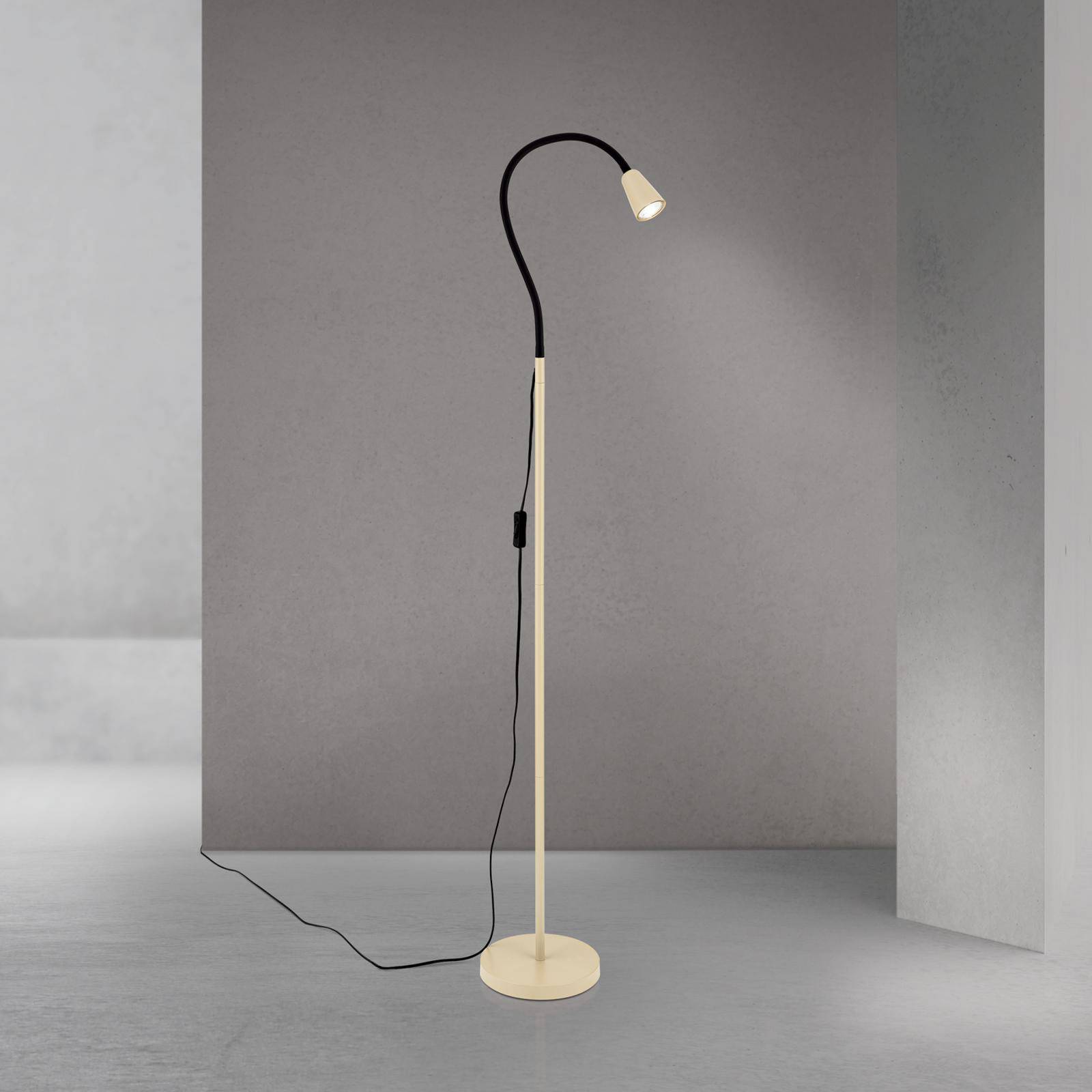 Orion Vloerlamp Dotty, kaki, hoogte 145 cm, flexibele arm, GU10