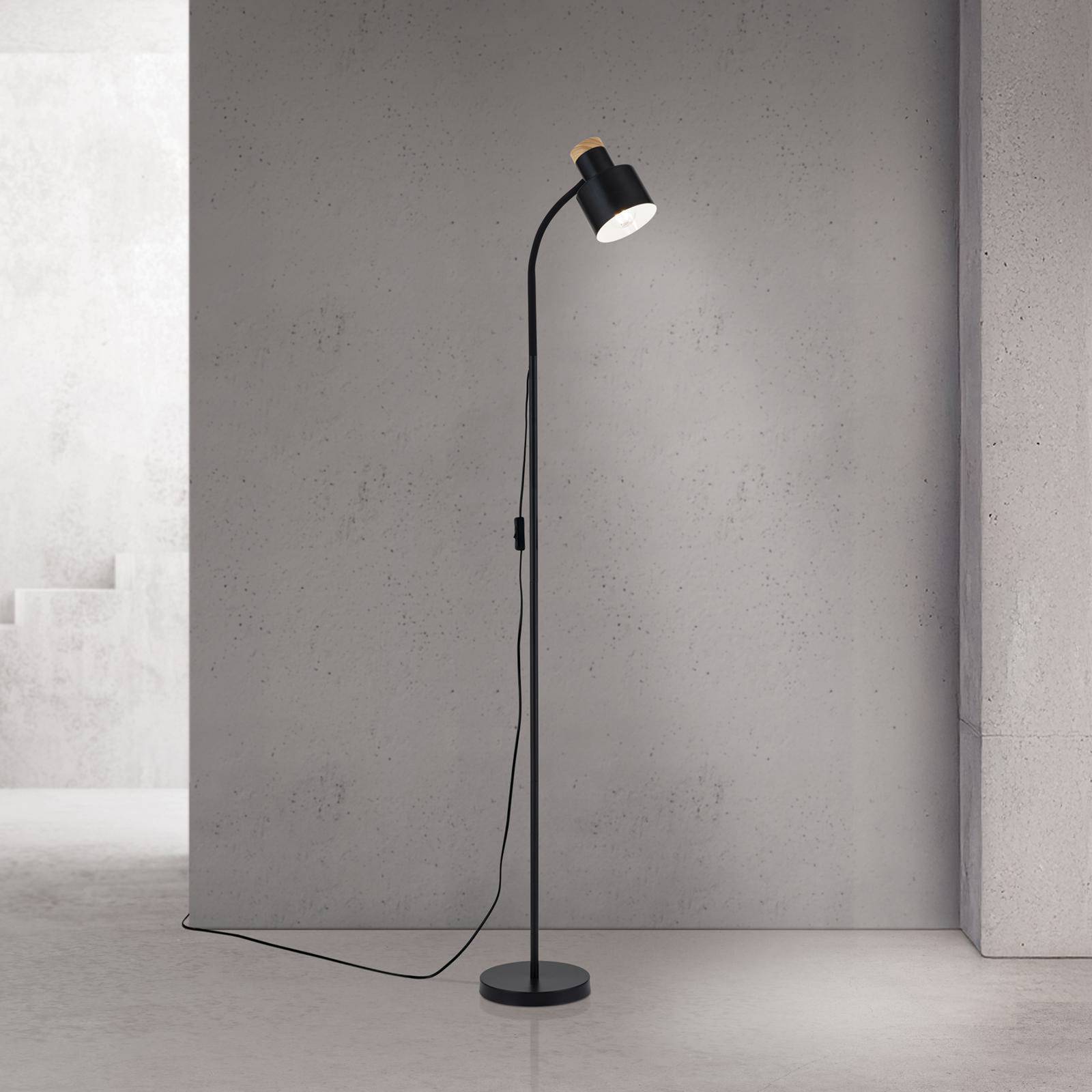 Orion Vloerlamp Gili, zwart mat, staal, hoogte 150 cm, E27