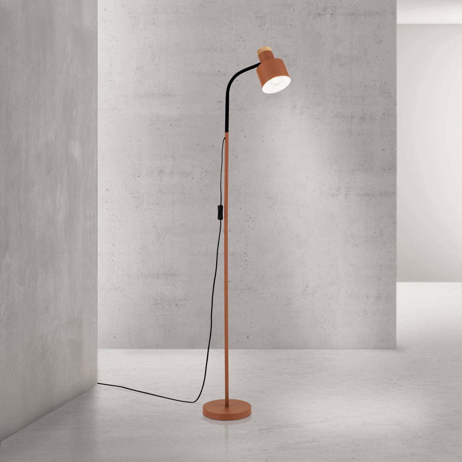 Orion Vloerlamp Gili, staal, koraalrood, hoogte 150 cm, E27
