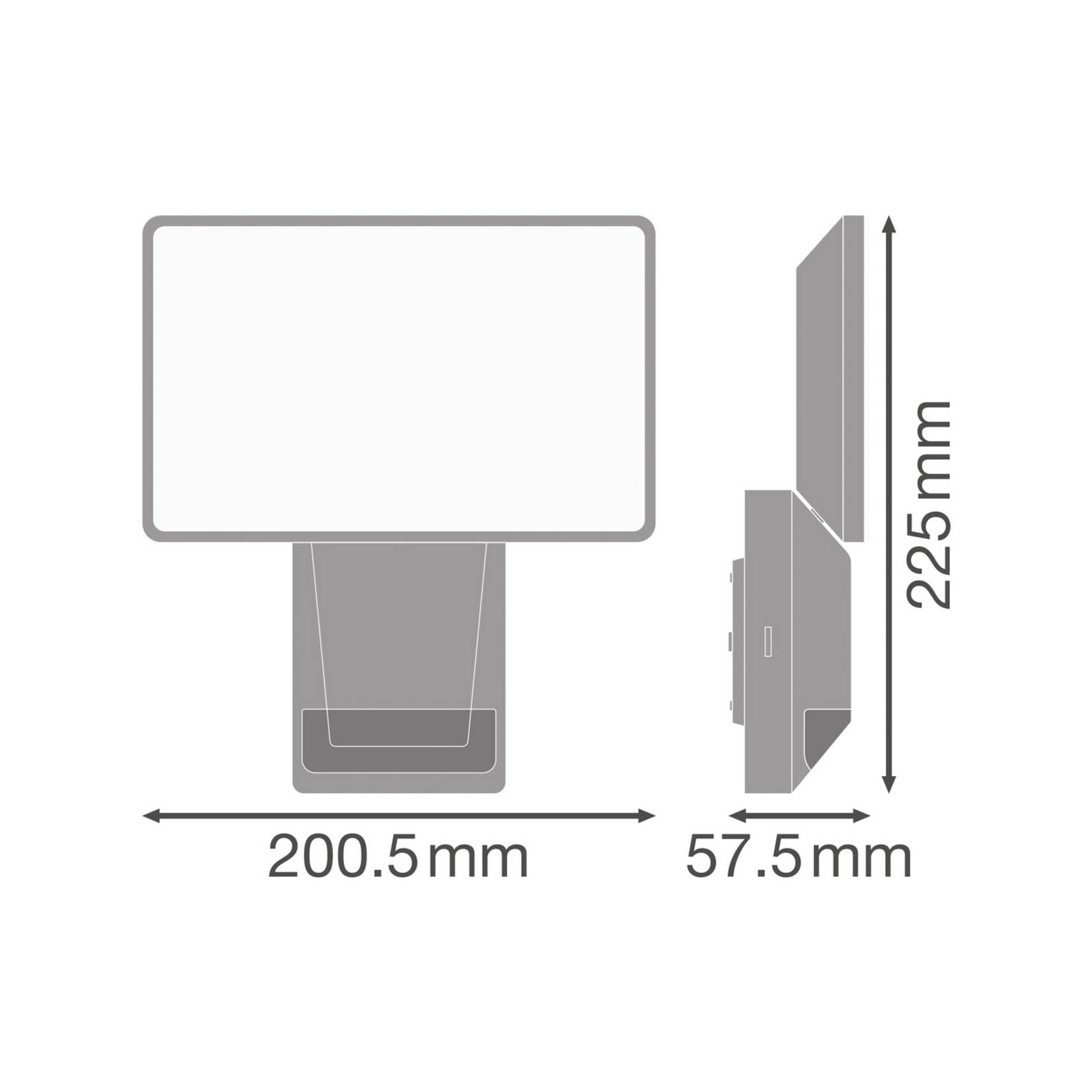 Osram LED-sensor-buitenspot ENDURA PRO FLOOD, grijs, 27 W
