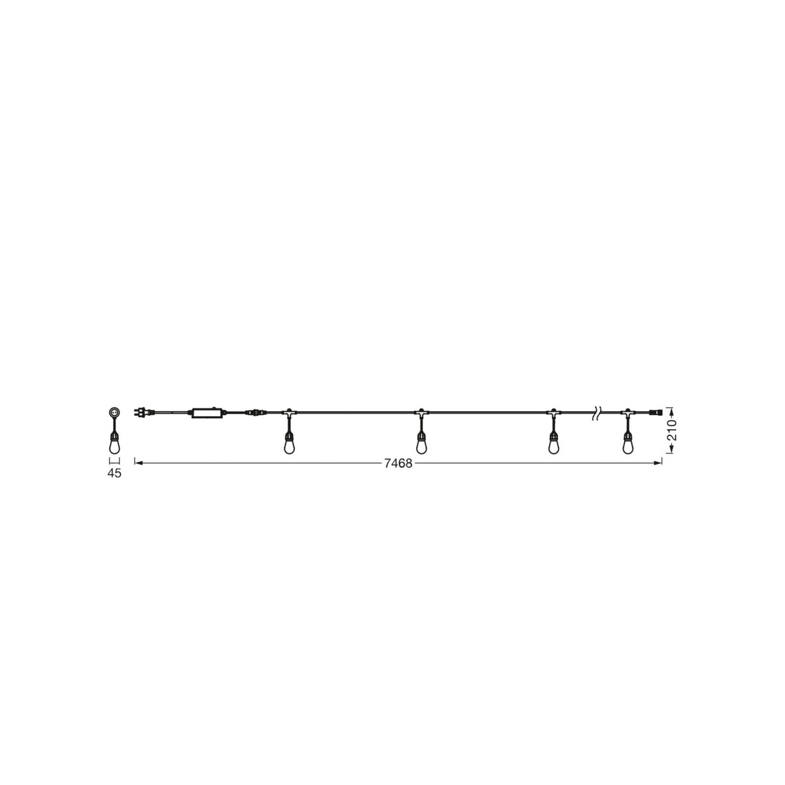 Osram SMART+ WiFi LED lichtketting STRINGLIGHT, RGBW 12-lamps