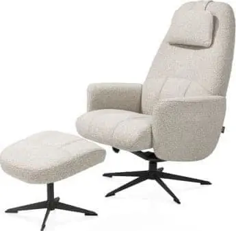Torino relaxfauteuil incl. poef - grafiet frame