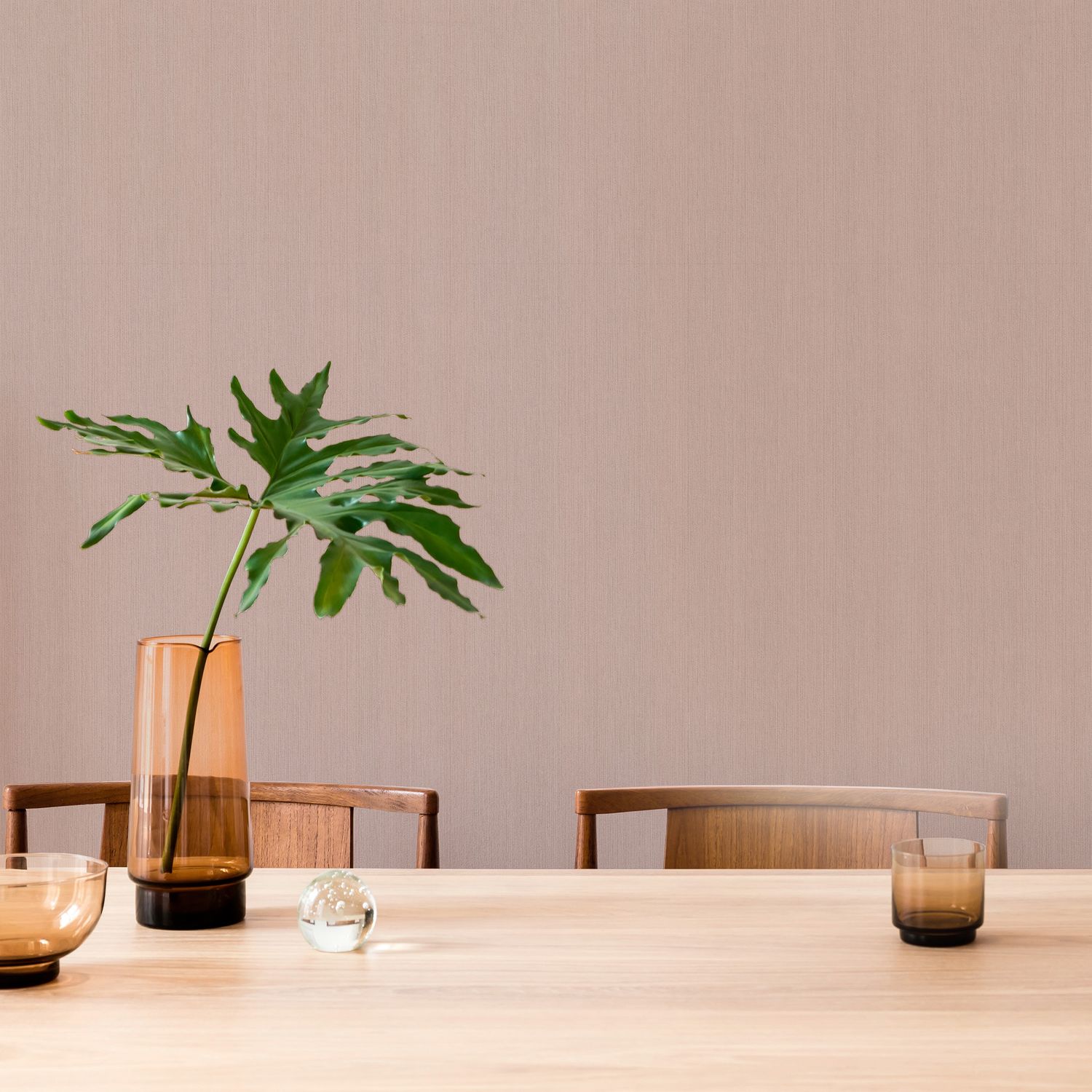 Decomode Vliesbehang Pure Lines - Warm Roze - 10,00 M X 52 Cm
