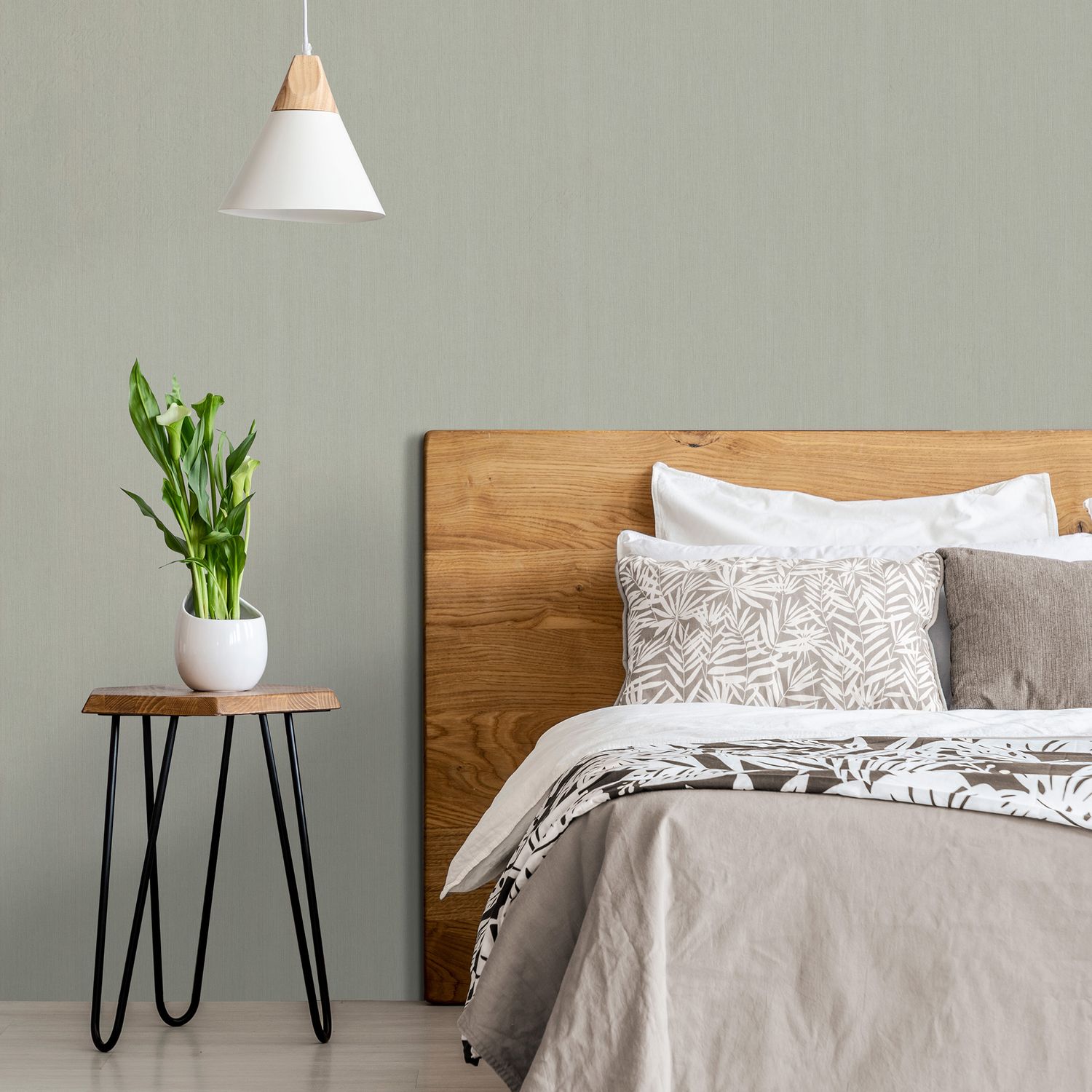 Decomode Vliesbehang Pure Lines - Saliegroen - 10,00 M X 52 Cm