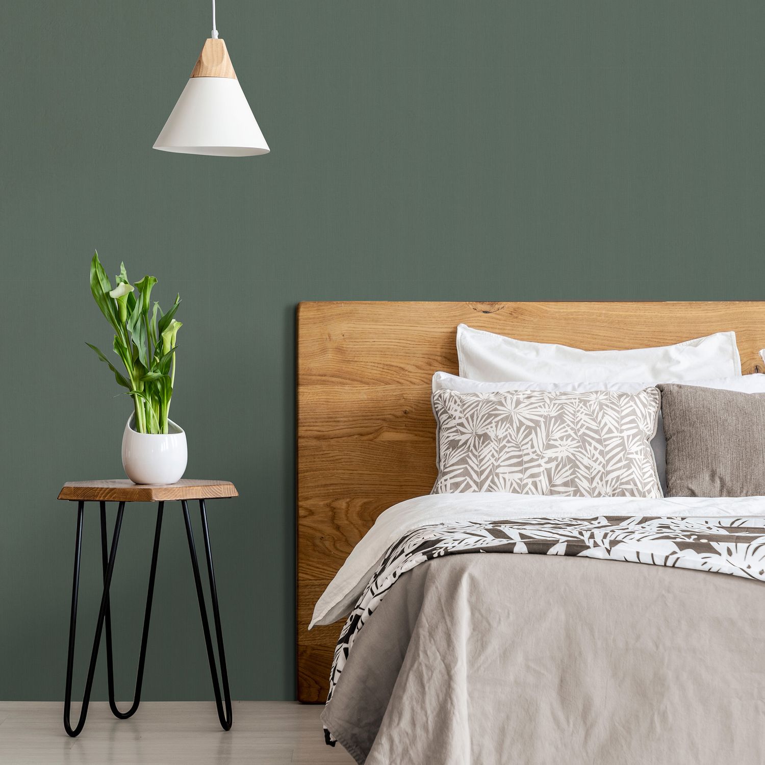 Decomode Vliesbehang Pure Lines - Army Groen - 10,00 M X 52 Cm