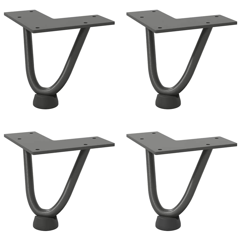 vidaXL Haarnadelpoten voor Salontafel 4 st 10 cm massief staal antracietkleurig