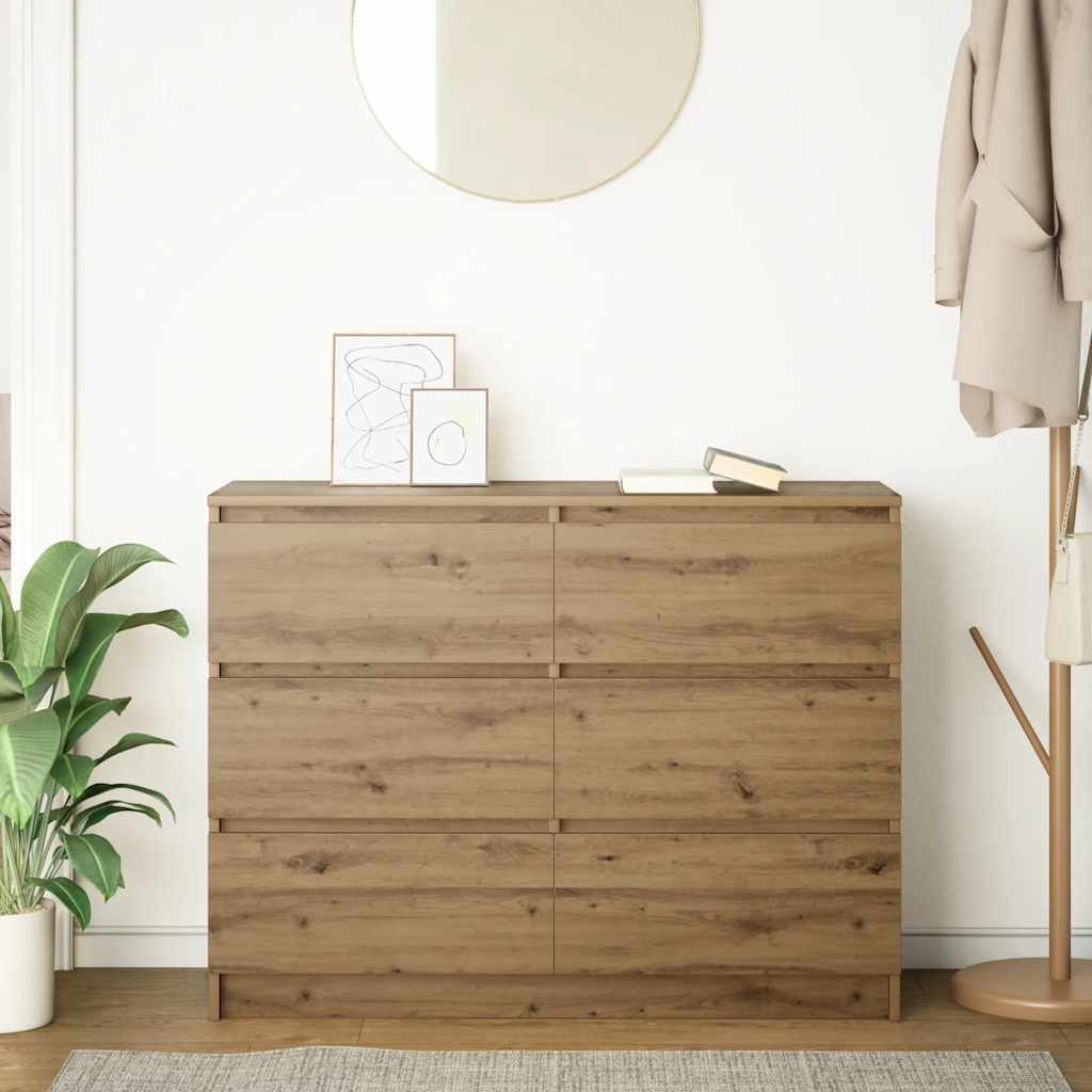 vidaXL Dressoir 100x35x76 cm spaanplaat ambachtelijk eikenkleurig