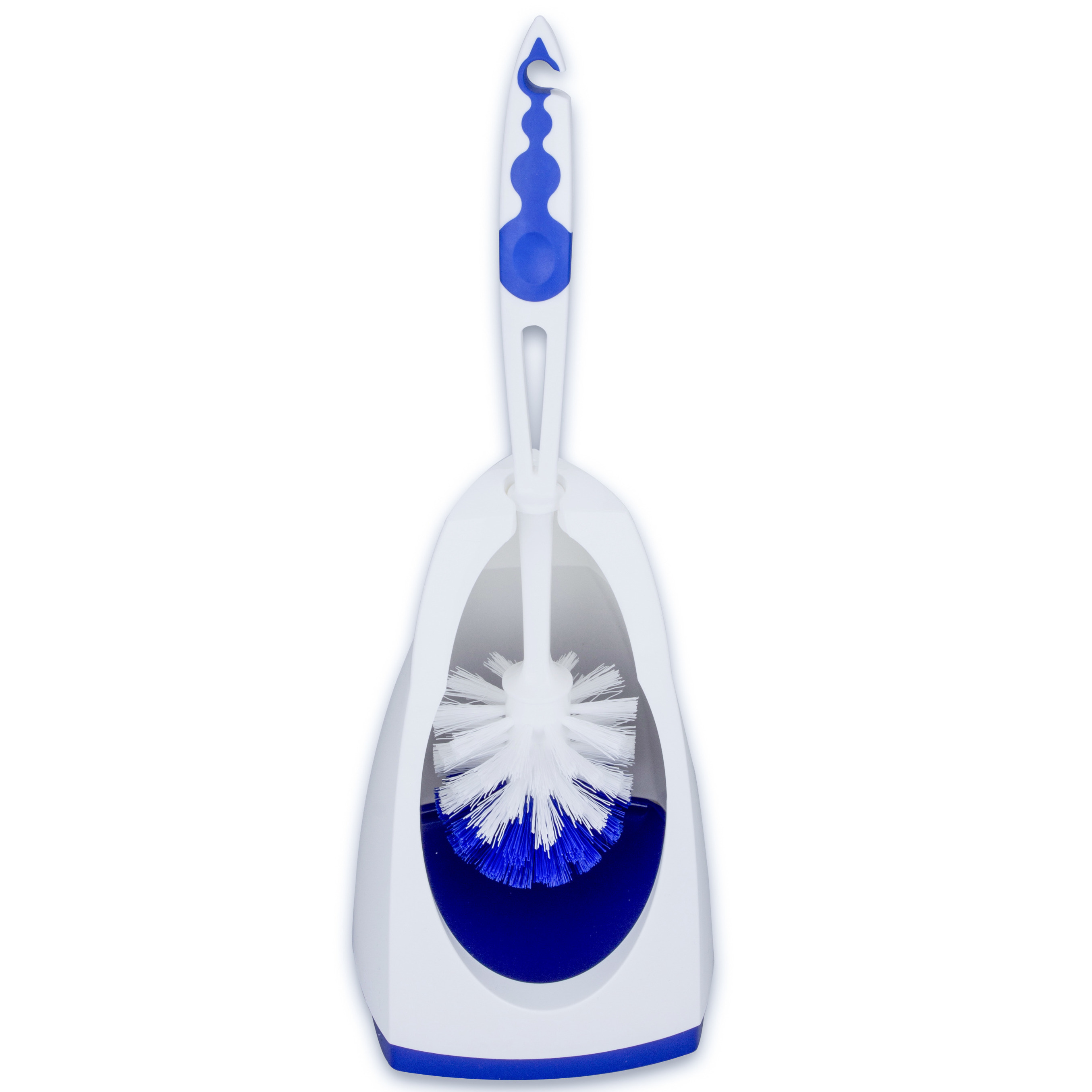 Buemag Toiletborstel - blauw met wit - met houder - cm -