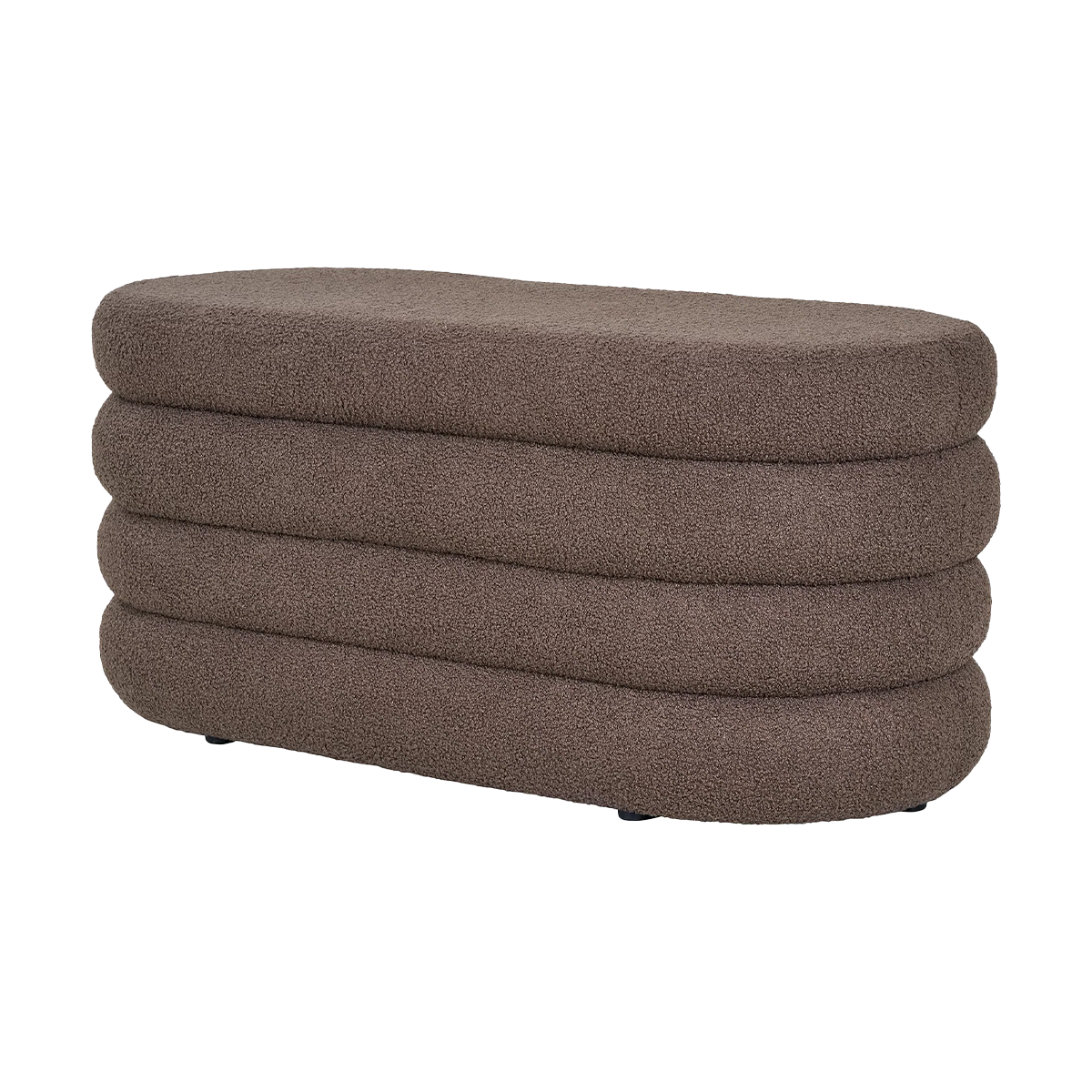 Artichok Rumi ovale teddy bankje bruin met opbergruimte - 103 x 45 cm