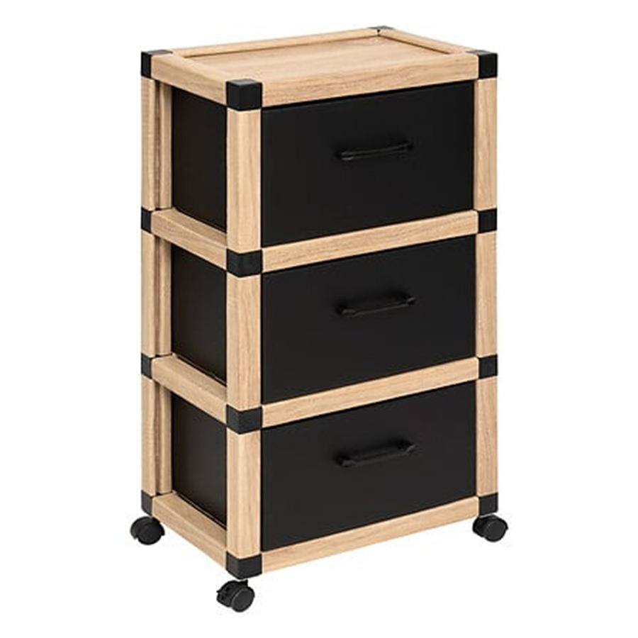 5five Opbergkast - op wielen - 3 lagen - beige - x 32 x 84 cm - badkamer -