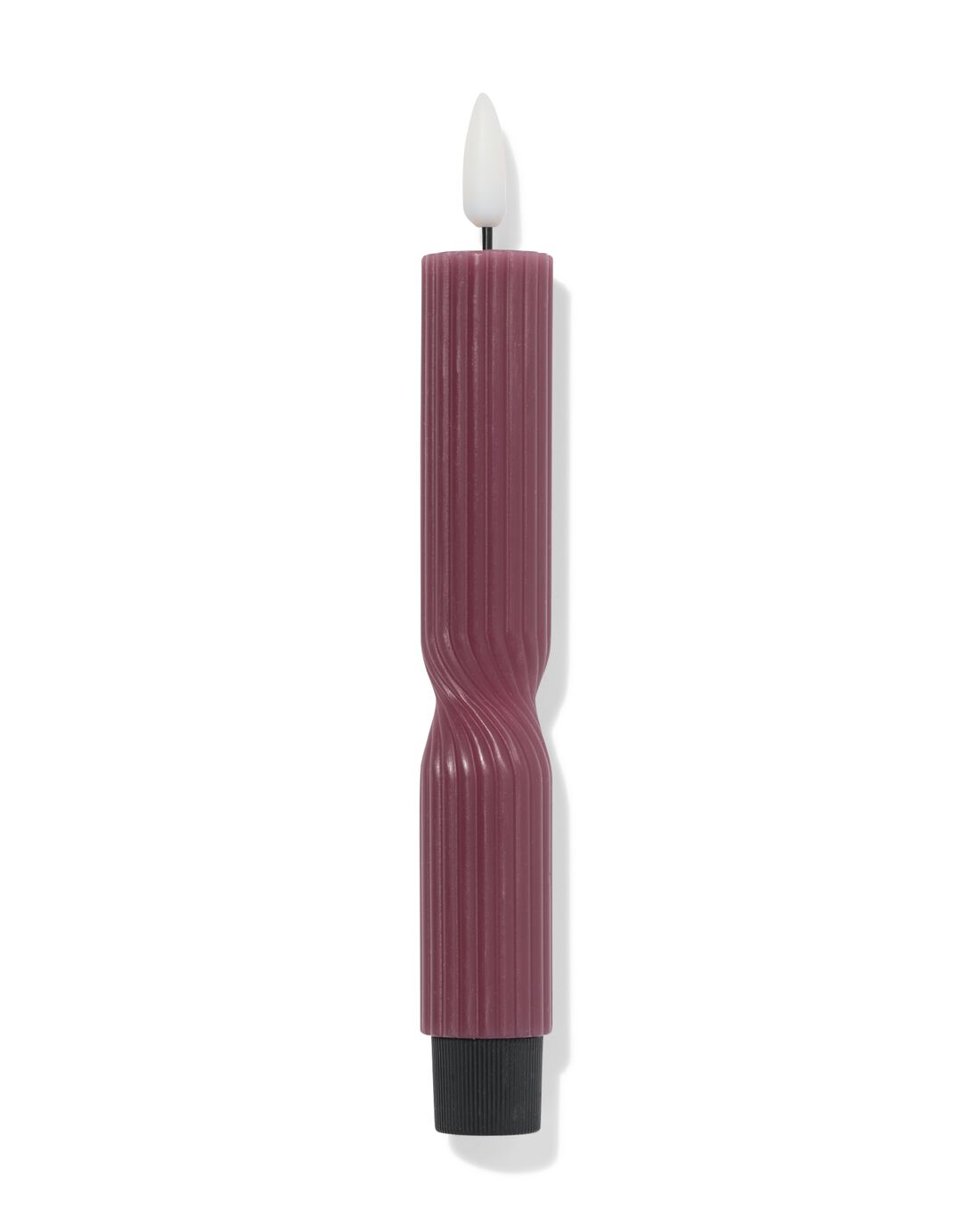 HEMA Led Huishoudkaars ⌀2.3x20cm Ribbel Aubergine (aubergine)